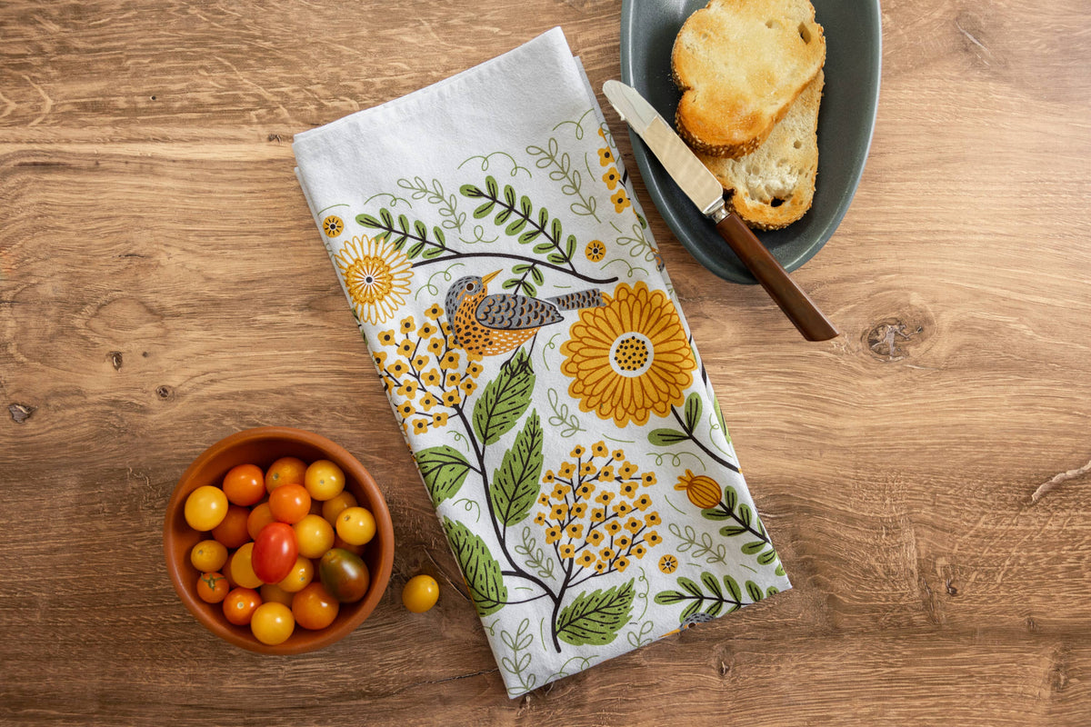 Mums & Robins Tea Towel – Garden-Inspired