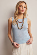 Sleeveless Cotton Knit Tank Top