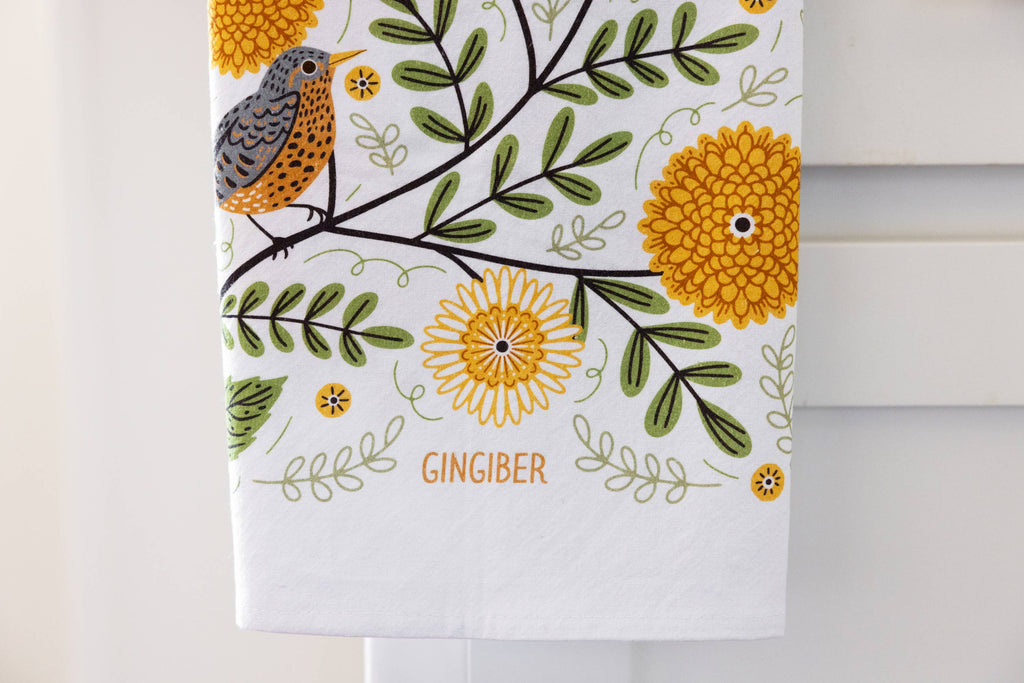 Mums & Robins Tea Towel – Garden-Inspired