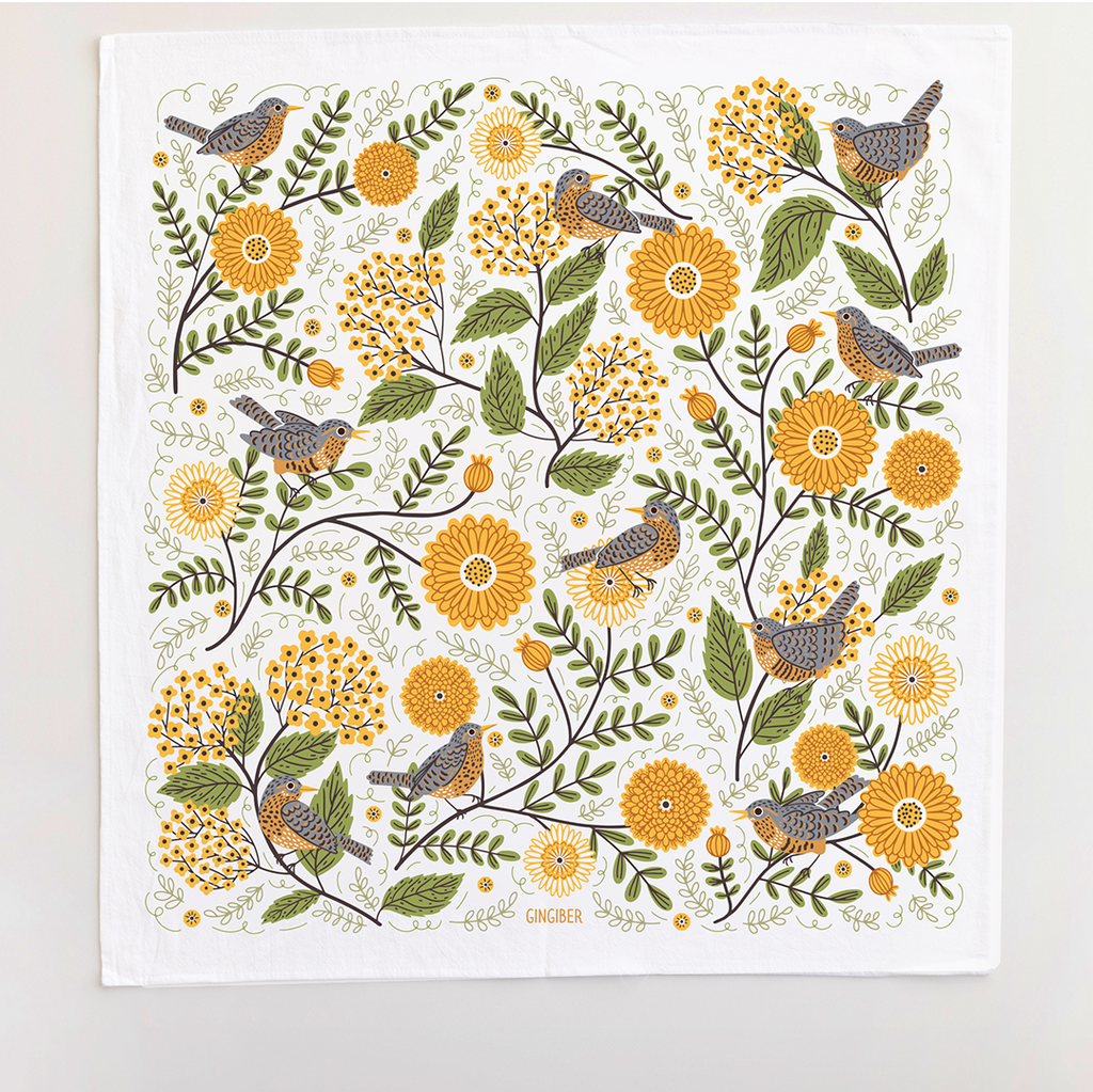 Mums & Robins Tea Towel – Garden-Inspired