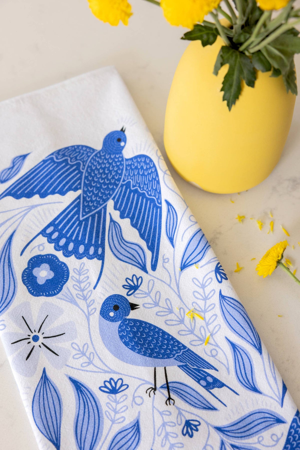 Blue Songbird Tea Towel – For Bird Lovers