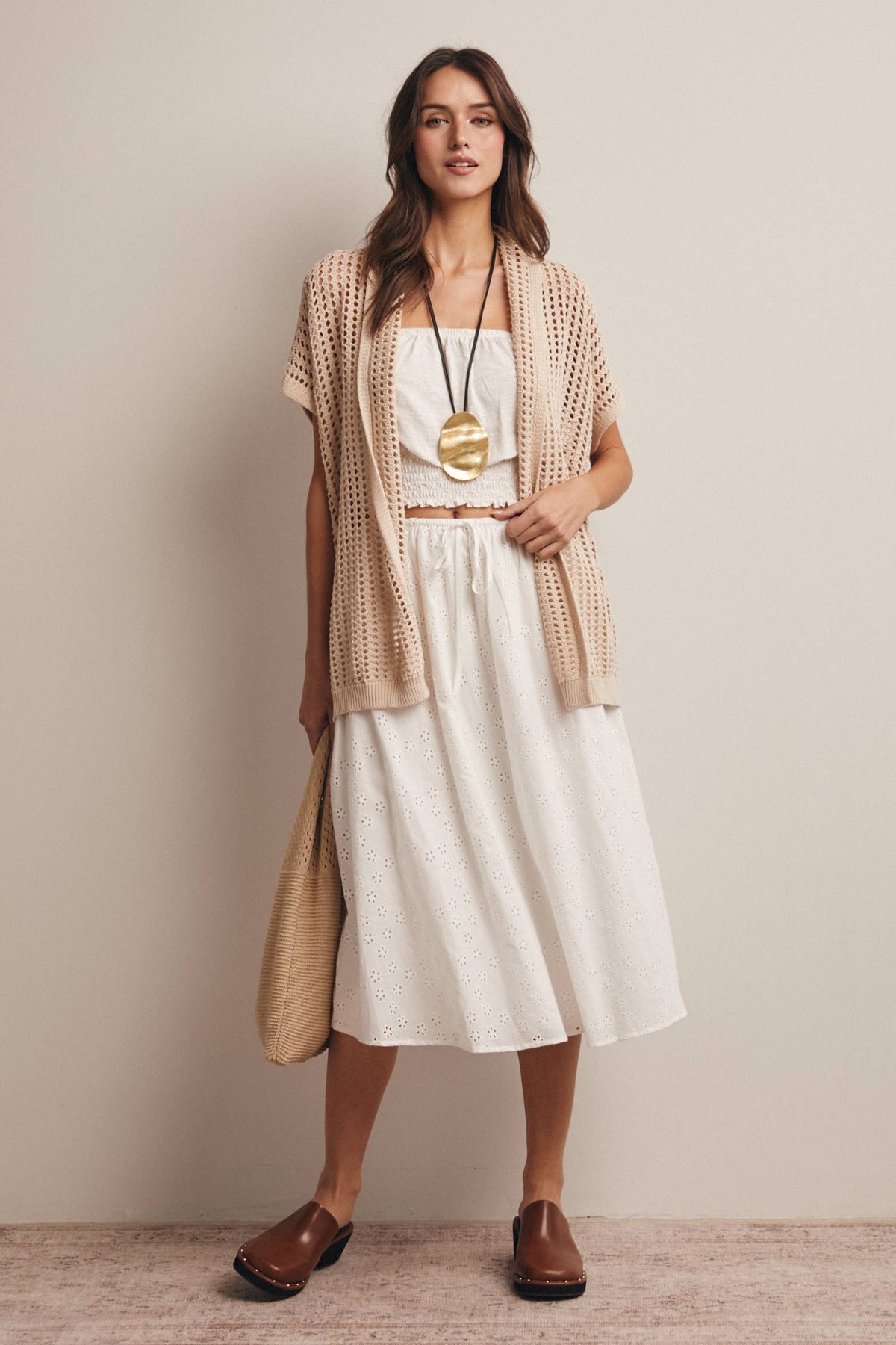 Open Knit Belted Cardigan