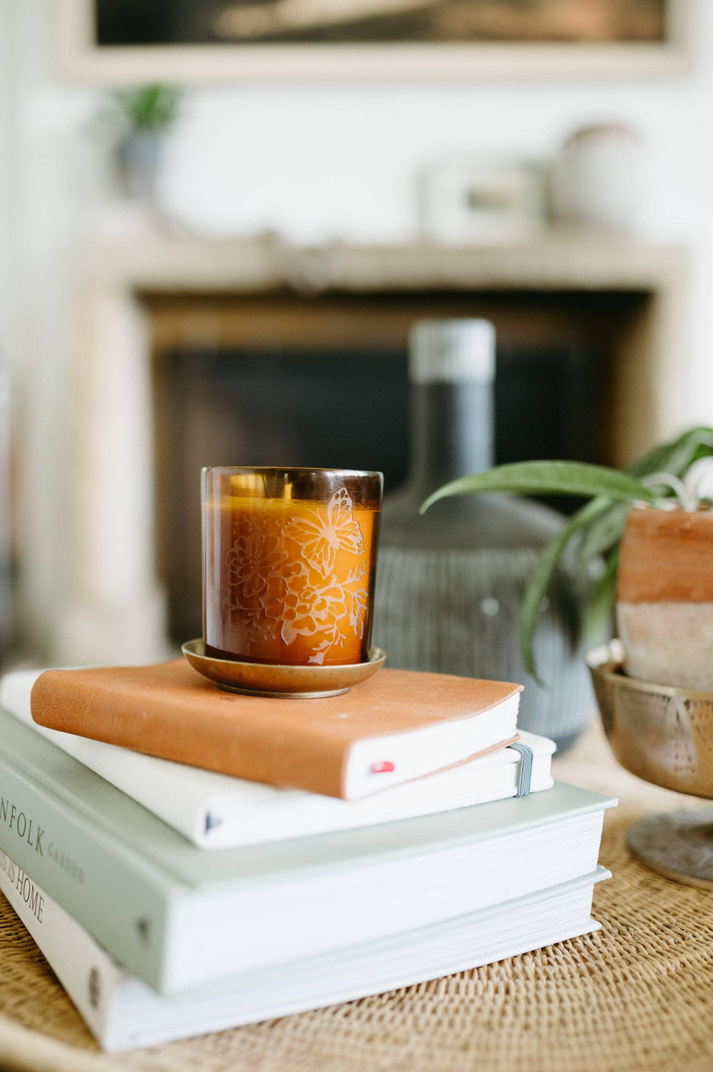 The Meadow Candle | Soy Wax Amber Glass Gold Foil Floral Box