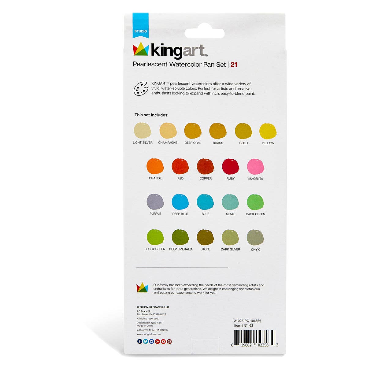Watercolor Paint 21 Pearlescent Colors