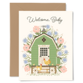 Welcome Baby Chicken Coop Baby Greeting Card