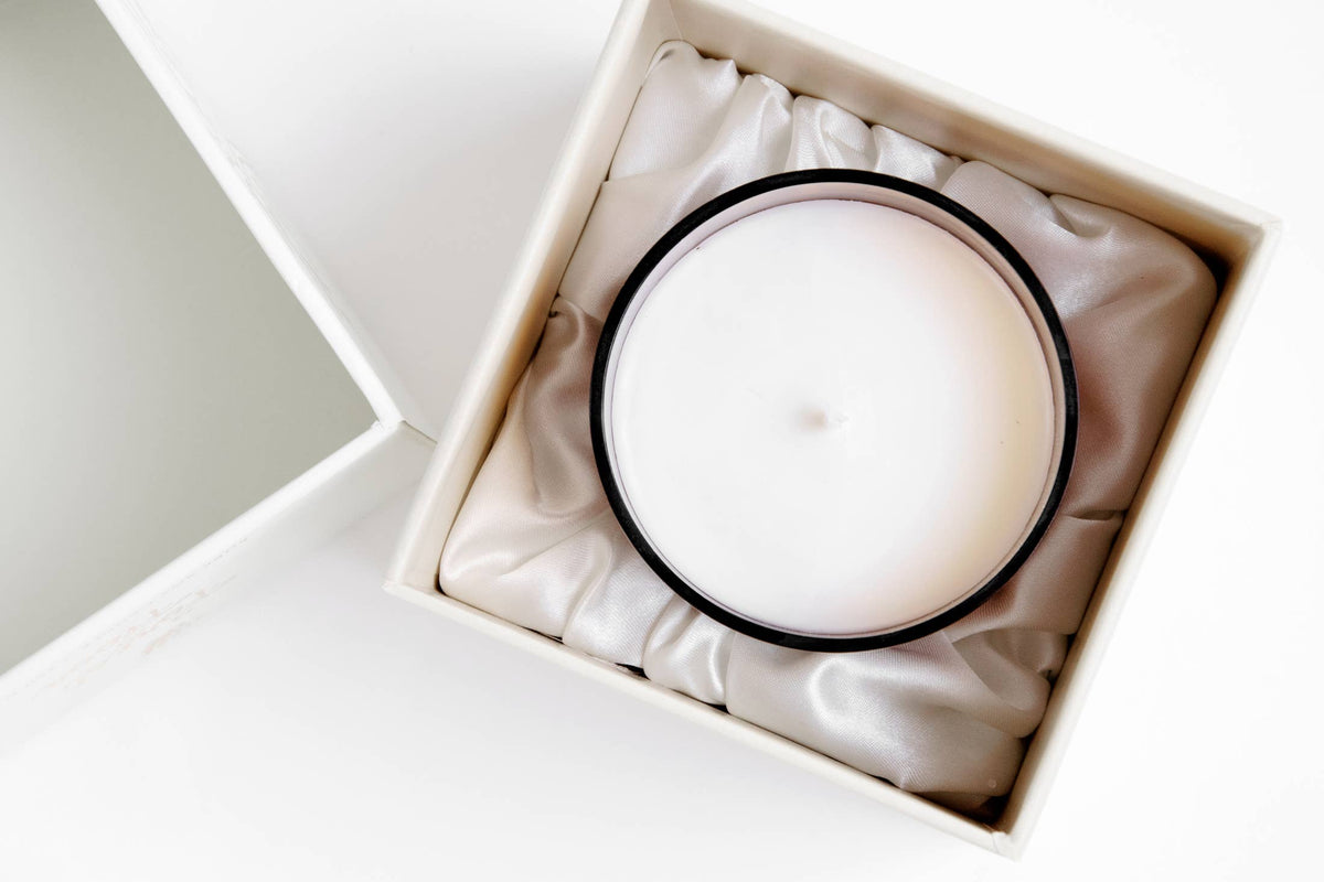 The Meadow Candle | Soy Wax Amber Glass Gold Foil Floral Box