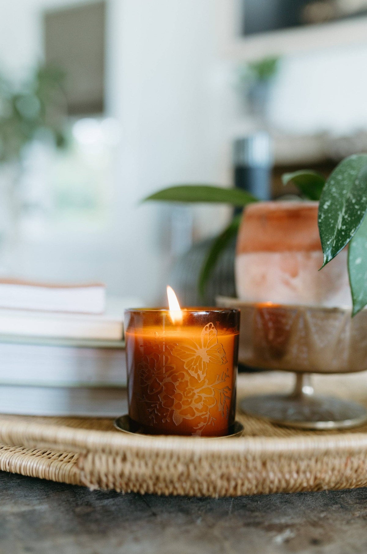 The Meadow Candle | Soy Wax Amber Glass Gold Foil Floral Box