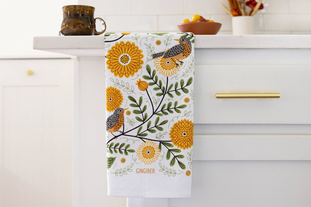 Mums & Robins Tea Towel – Garden-Inspired