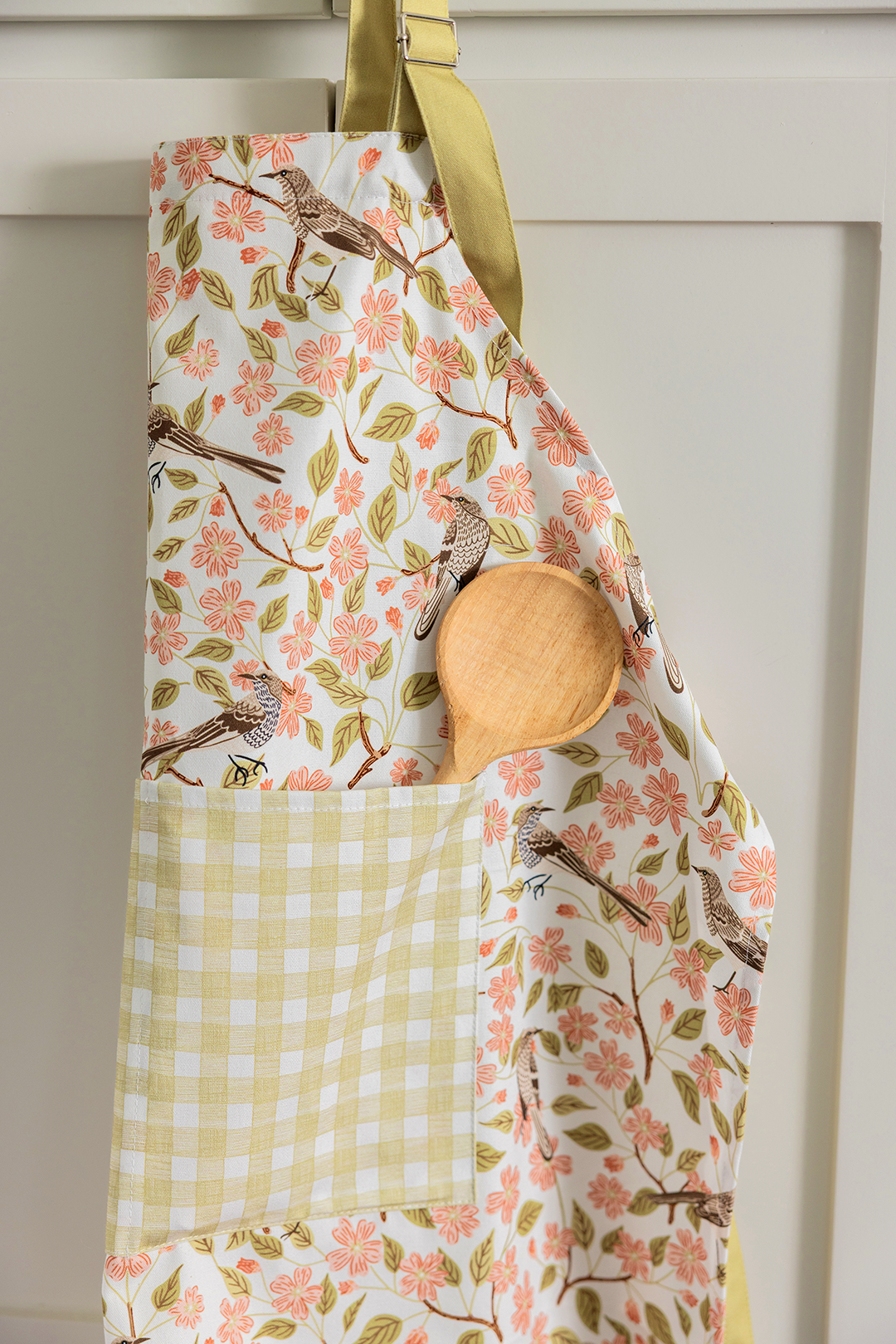 Apple Blossom Apron - Spring Floral Kitchen Linen Apron