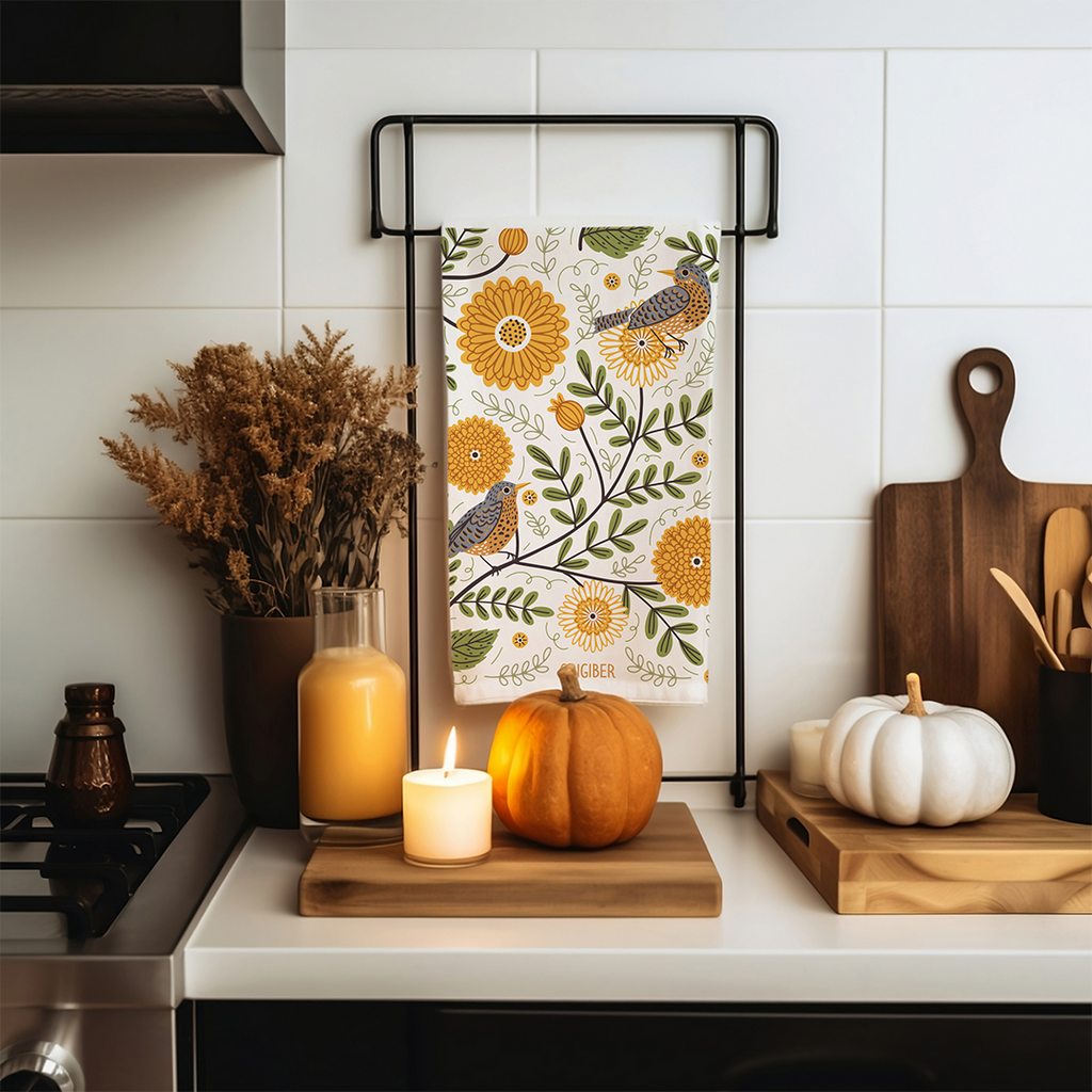 Mums & Robins Tea Towel – Garden-Inspired