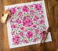 Pink Perennial Tea Towel - Spring Floral Kitchen Towel Decor