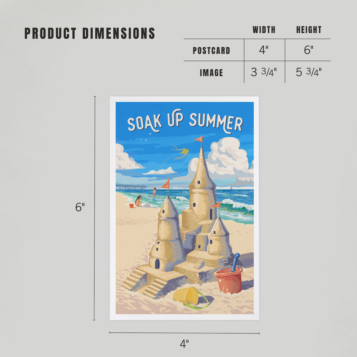 PREMIUM POSTCARDS Soak Up Summer, Sand Castle