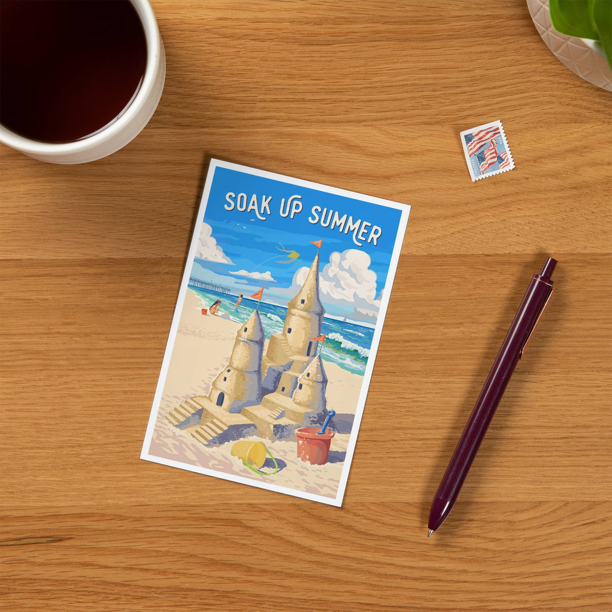 PREMIUM POSTCARDS Soak Up Summer, Sand Castle
