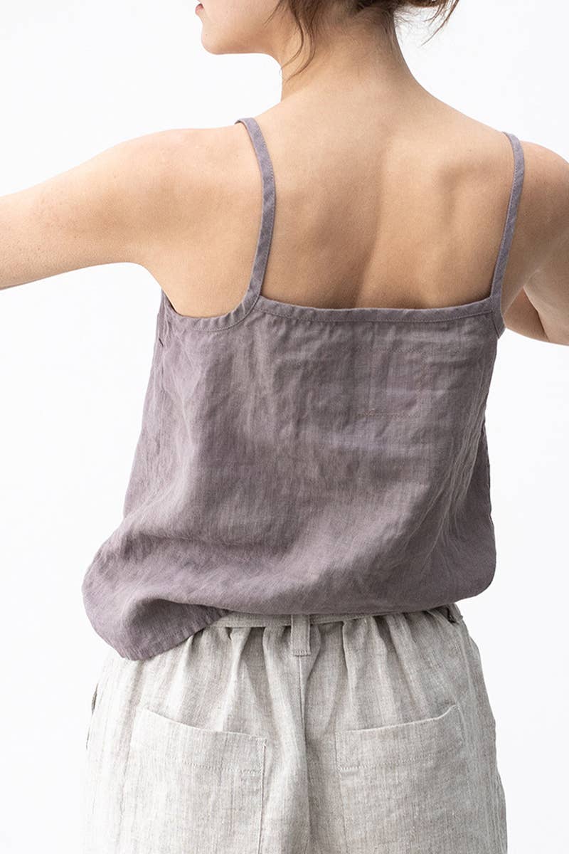 COTTON AND LINEN V-NECK