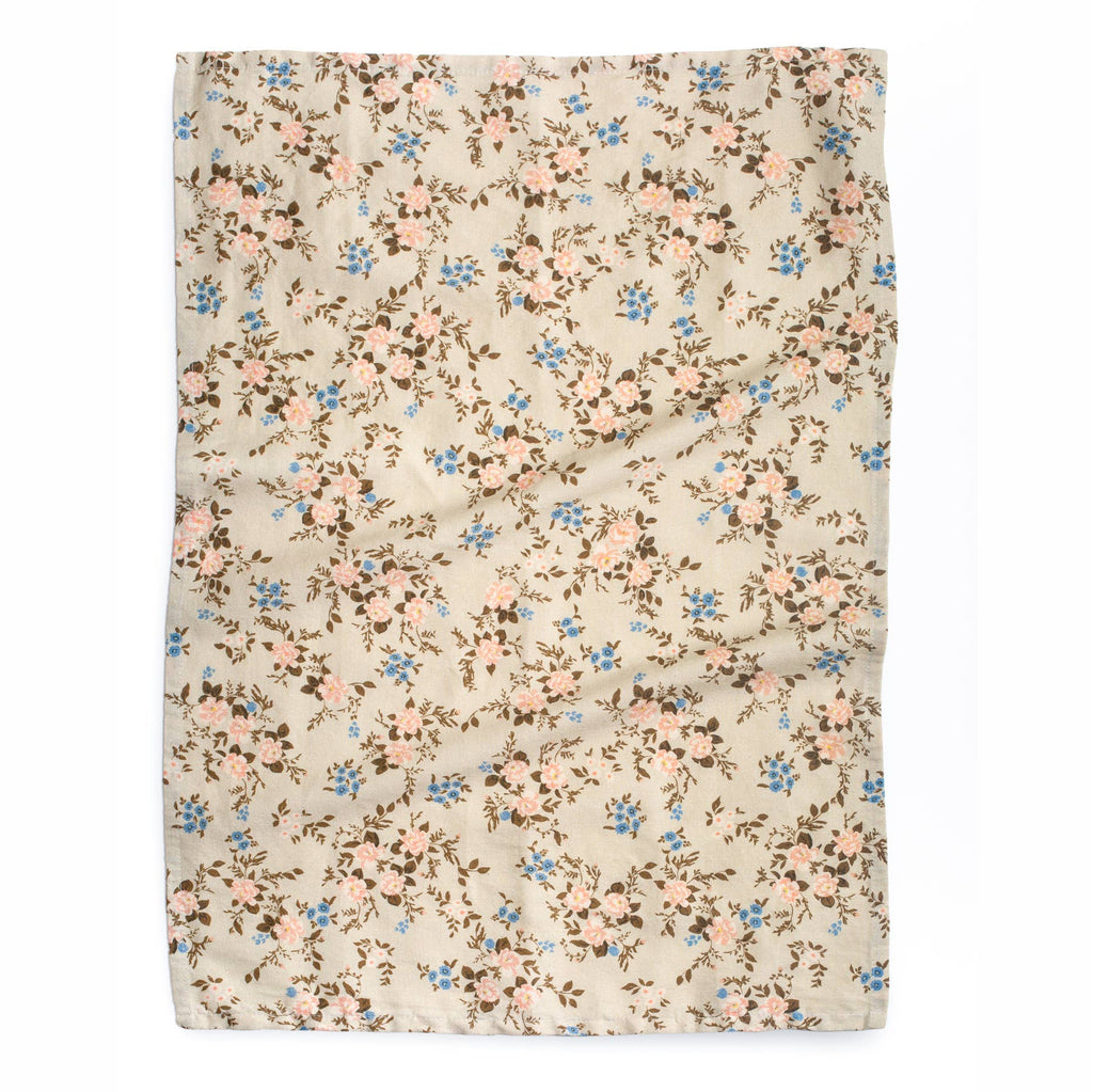 Homebody Cotton Linen Tea Towel | Green Ditsy Floral