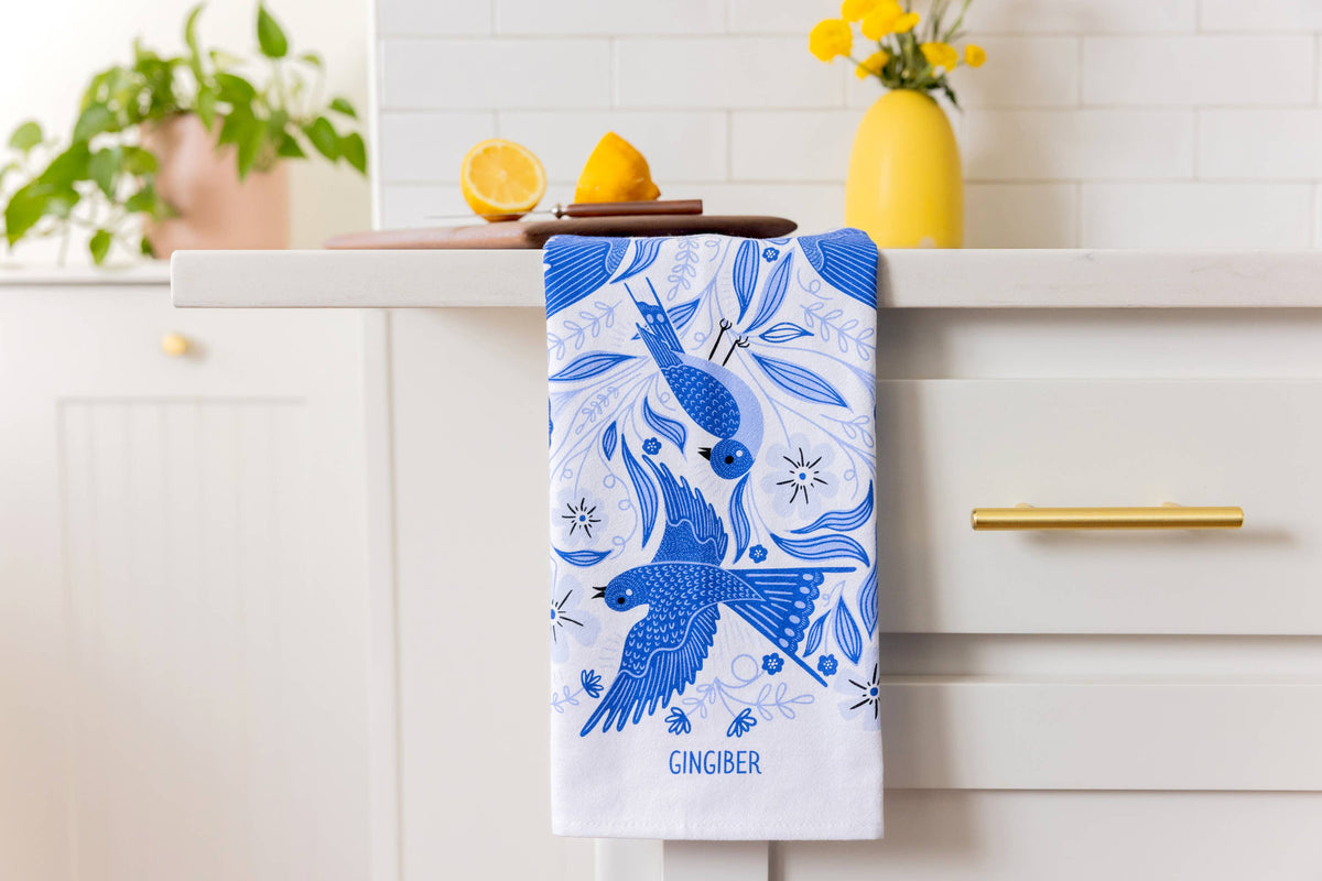 Blue Songbird Tea Towel – For Bird Lovers