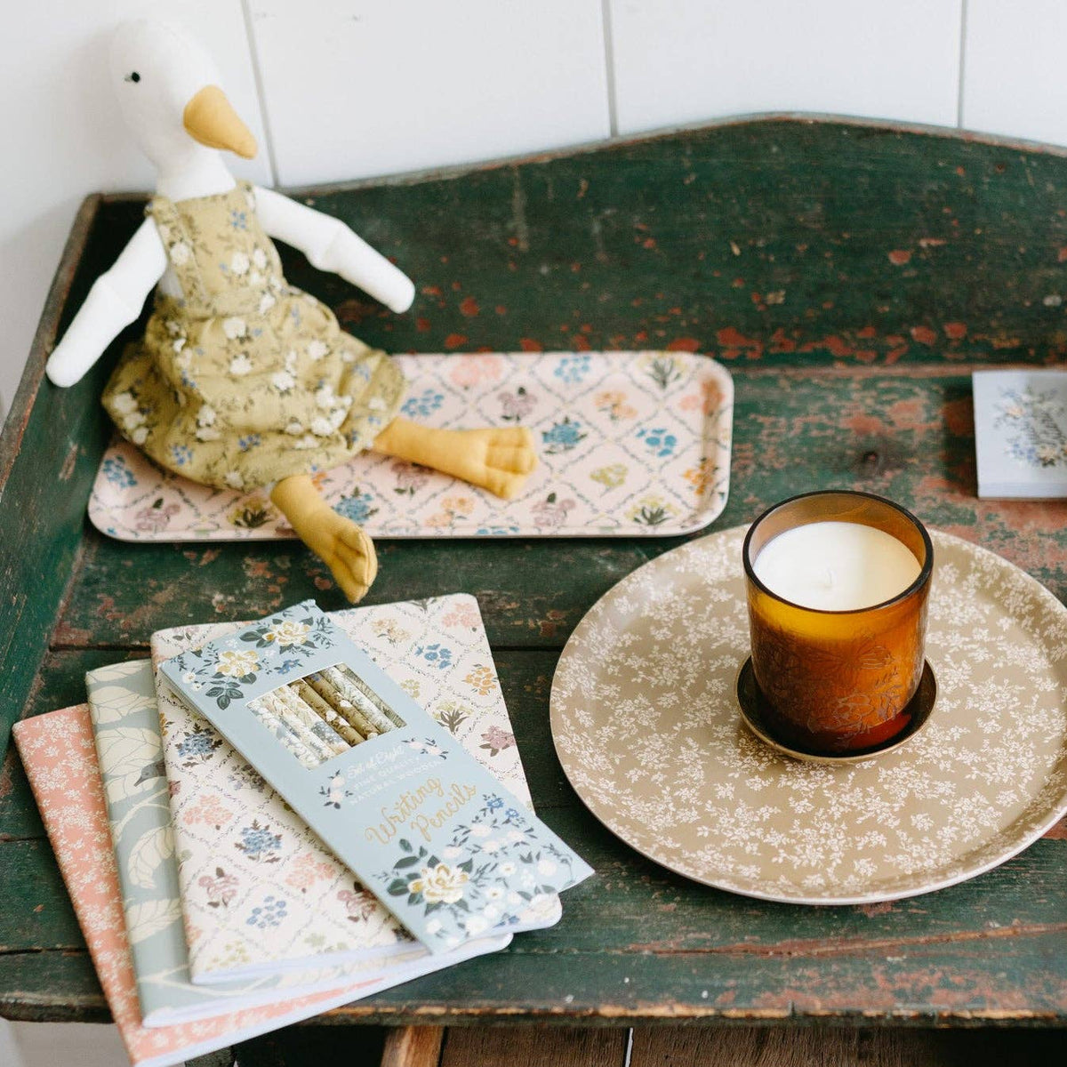 The Meadow Candle | Soy Wax Amber Glass Gold Foil Floral Box