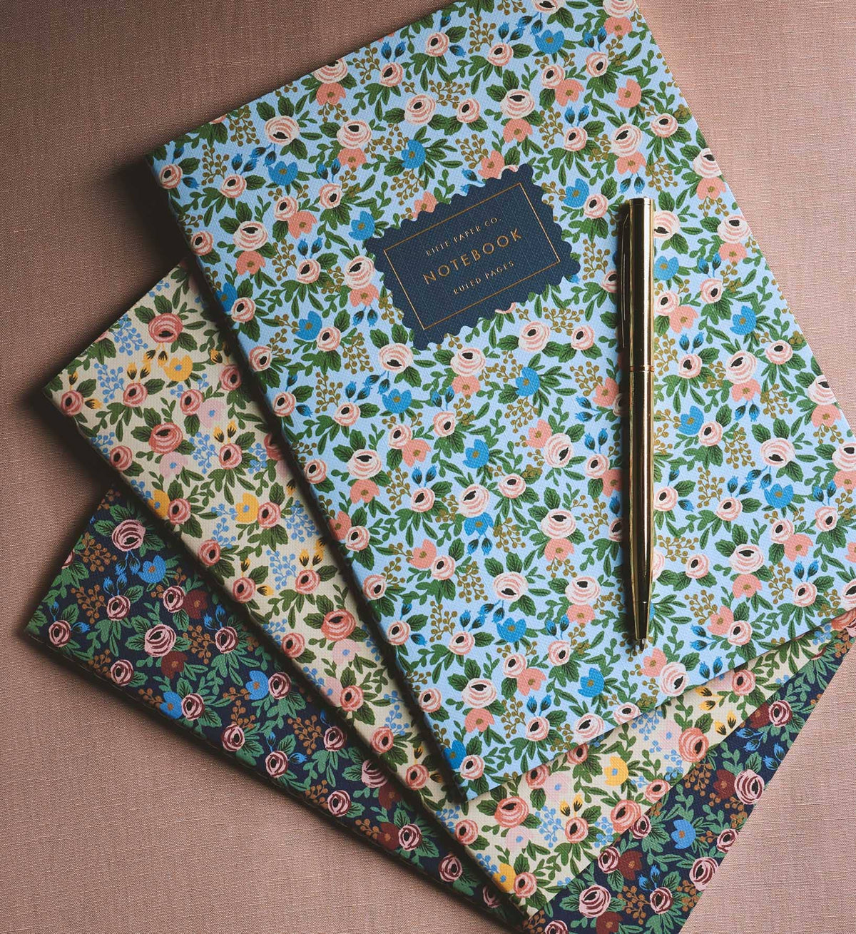 Rifle Paper Co. Set of 3 Rosa Notebooks