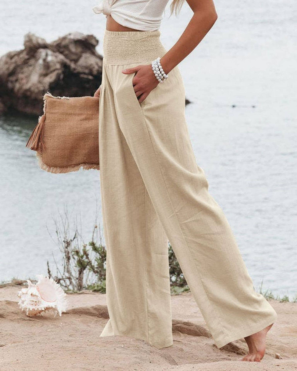 COTTON-LINEN SLACKS