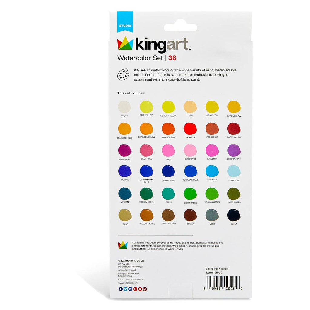 Watercolor Pan Set, 36 Colors