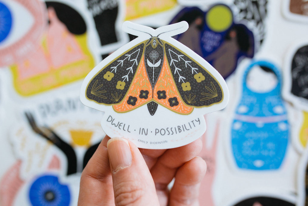 Gingiber Dwell In Possibility Sticker - Die-Cut, Motivational