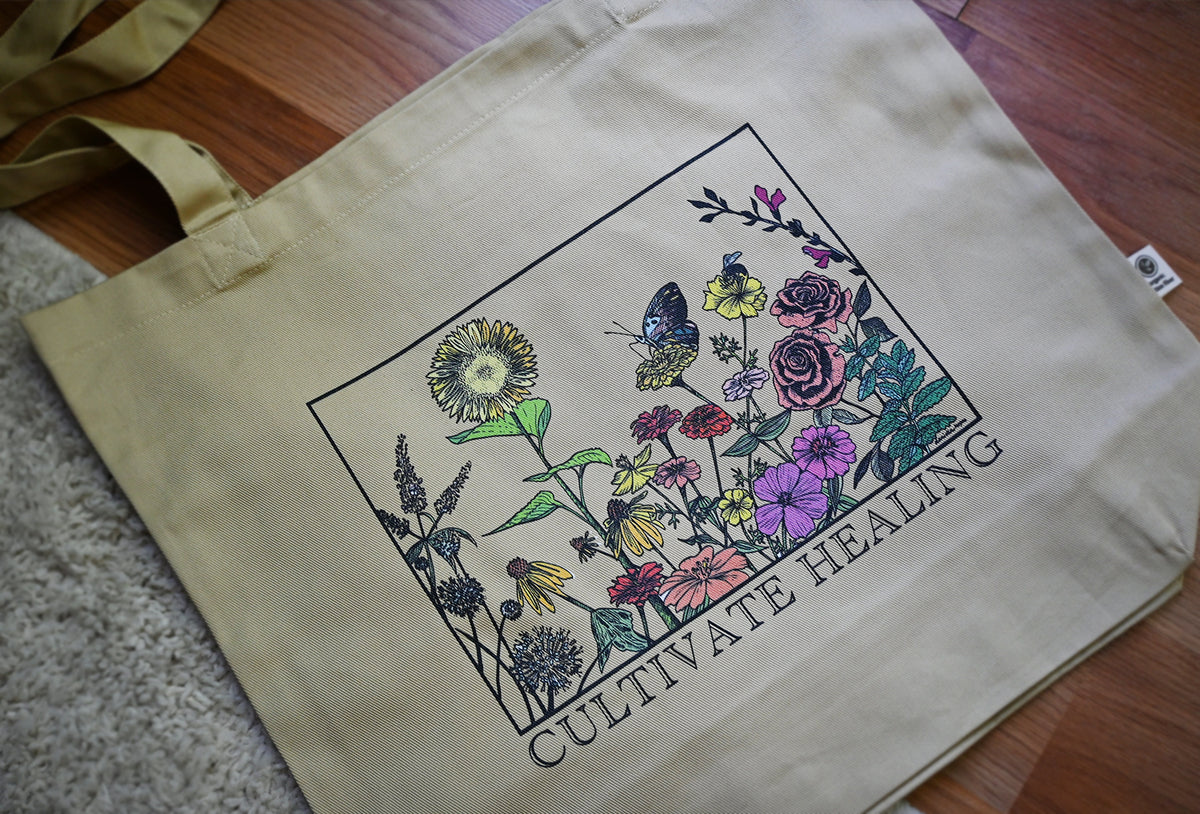 Cultivate Healing 100% organic cotton tote