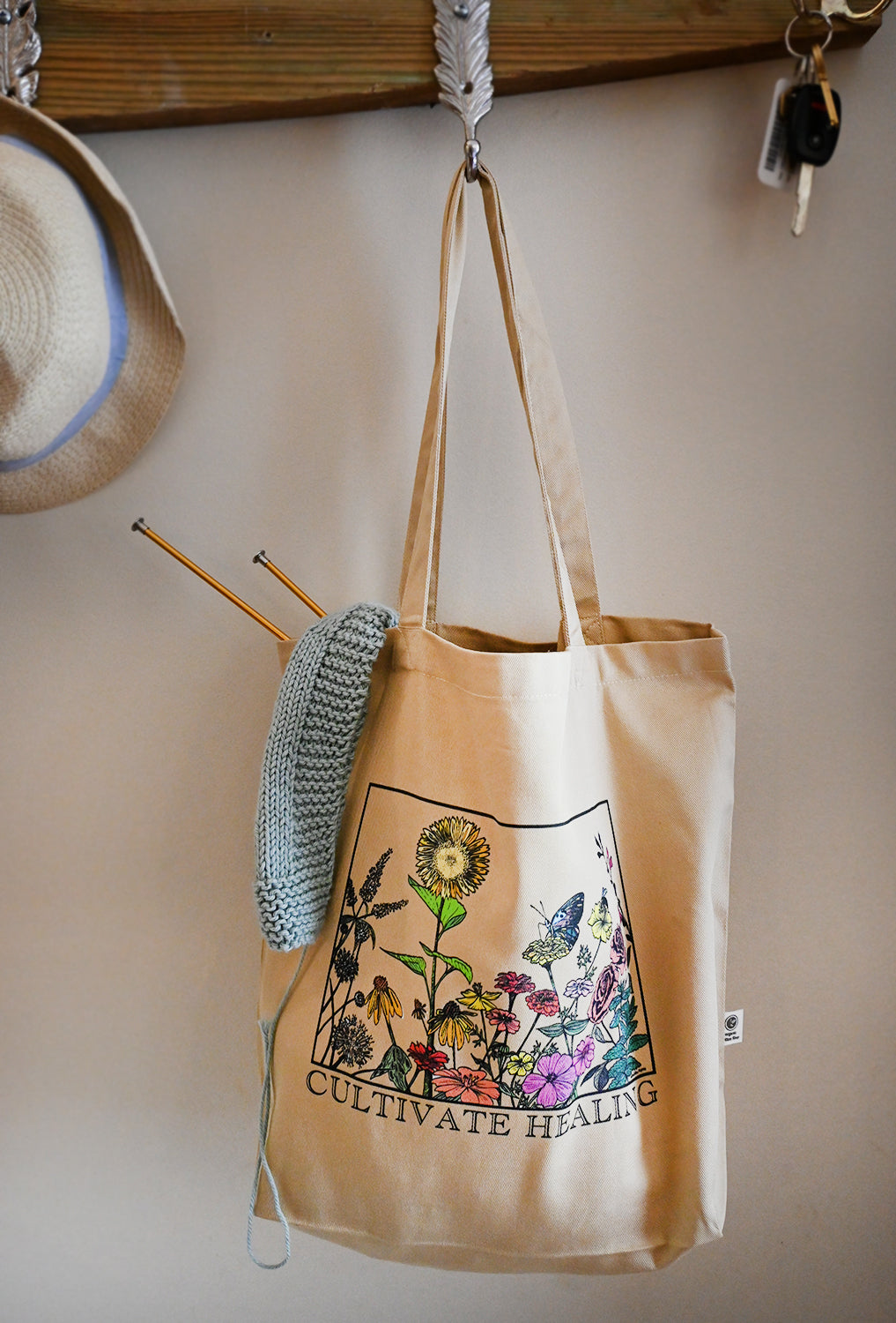 Cultivate Healing 100% organic cotton tote