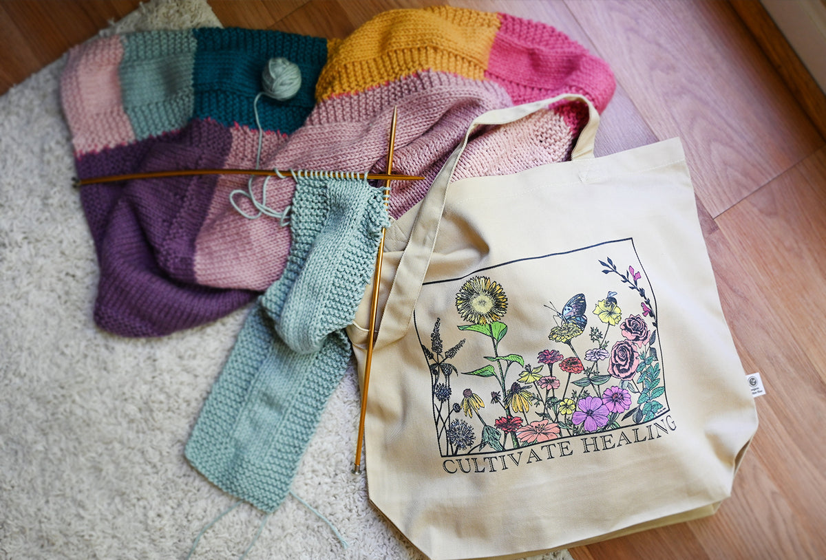 Cultivate Healing 100% organic cotton tote